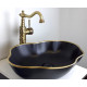 1395 Раковина-чаша Black Orchid, 500х380х130 мм, цвет черный Bronze de Luxe