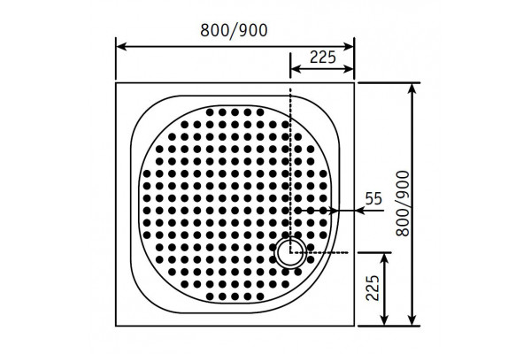 Душевой поддон квадратный RGW LUX/TN (800x800)