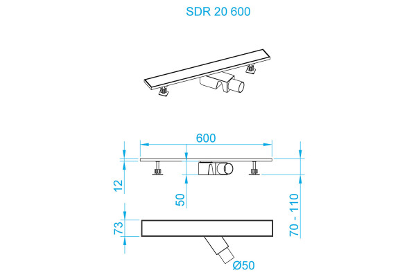 Душевой трап RGW SDR-20B (600)