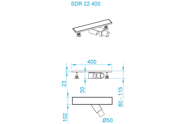 Душевой трап RGW SDR-22B (400)