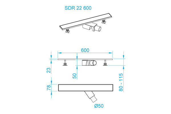 Душевой трап RGW SDR-22 (600)