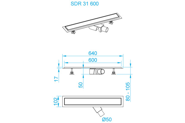 Душевой трап RGW SDR-31 (600)