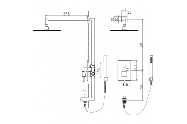 Душевая система встраиваемая RGW SP-54