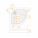 Душевой поддон полукруглый RGW SMC/R W Белый (800x800)