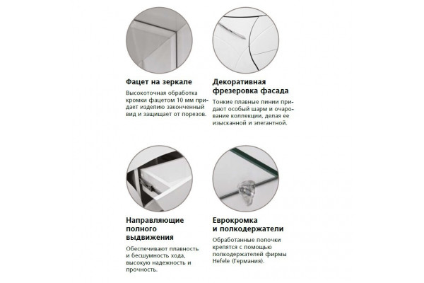 Зеркало-шкаф Style Line Амелия 65/С белый