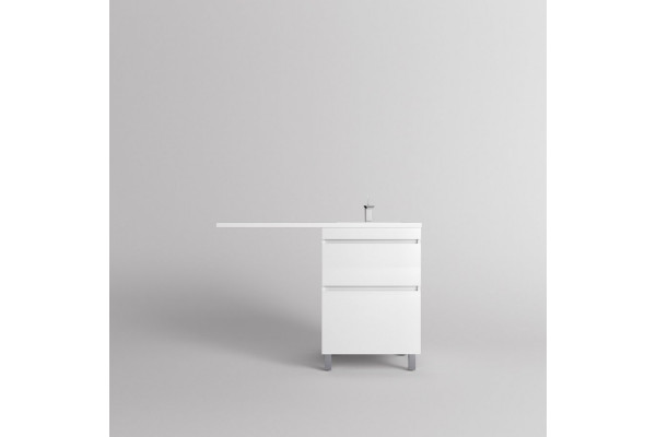 Тумба с раковиной Style Line Даллас ЛЕОН 120 R Люкс PLUS белая, 2 ящика