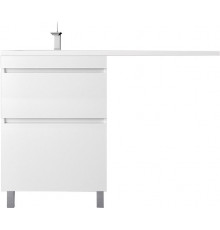 Тумба с раковиной Style Line Даллас ЛЕОН 120 L Люкс PLUS белая, 2 ящика