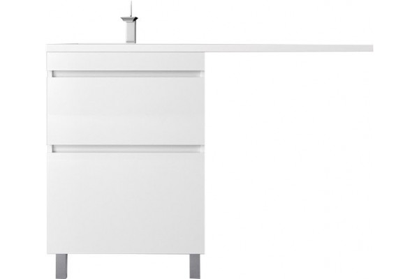 Тумба с раковиной Style Line Даллас ЛЕОН 120 L Люкс PLUS белая, 2 ящика