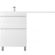 Тумба с раковиной Style Line Даллас ЛЕОН 120 L Люкс PLUS белая, 2 ящика