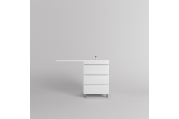 Тумба с раковиной Style Line Даллас ЛЕОН 120 R Люкс PLUS белая, 3 ящика