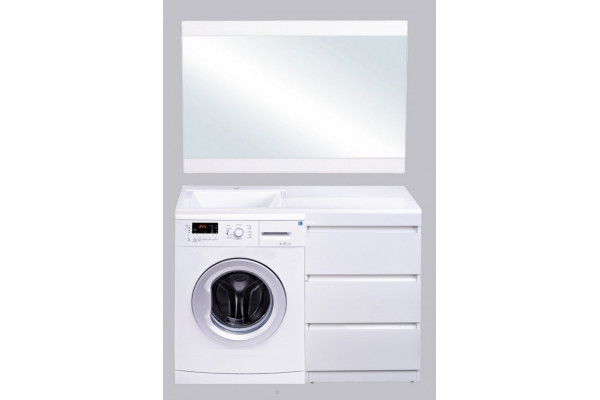 Тумба с раковиной Style Line Даллас 110 R (3 ящ.) Люкс Plus белая