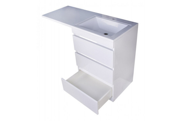 Тумба с раковиной Style Line Даллас 110 R (3 ящ.) Люкс Plus белая