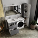 Тумба с раковиной Style Line Даллас ЛЕОН 120 L Люкс PLUS серая, 2 ящика