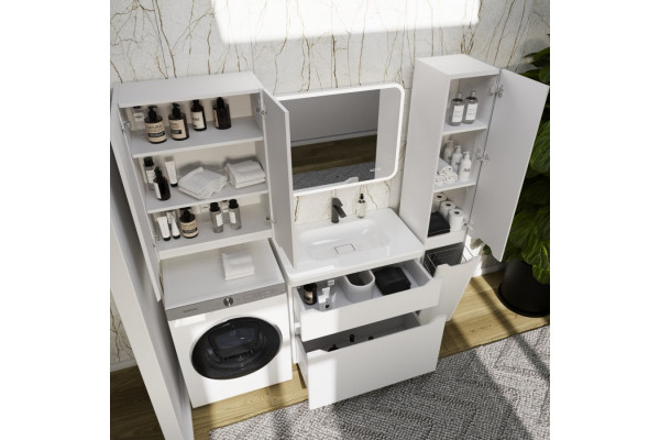 Тумба с раковиной Style Line Марелла 80 Люкс Plus белый матовый антискрейтч