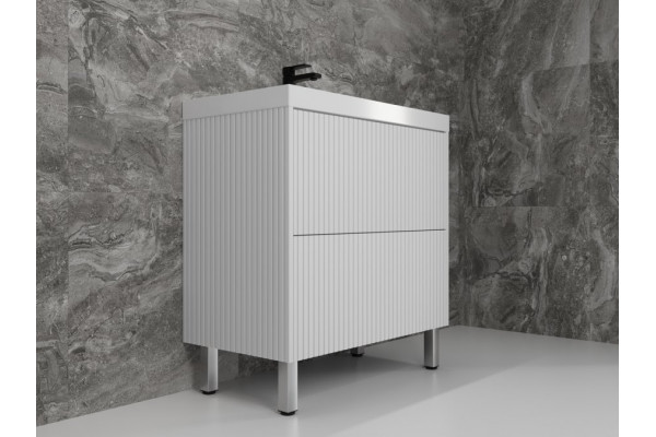 Тумба с раковиной Style Line Стокгольм 80 напольная белый софт