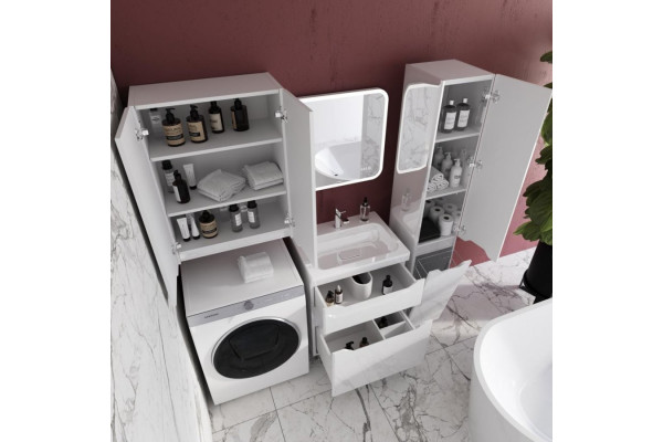 Тумба с раковиной Style Line Марелла 60 Люкс Plus белый глянец