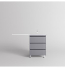 Тумба с раковиной Style Line Даллас ЛЕОН 120 R Люкс PLUS серая, 3 ящика