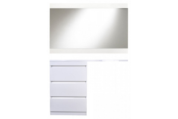Тумба с раковиной Style Line Даллас 110 L (3 ящ.) Люкс Plus белая