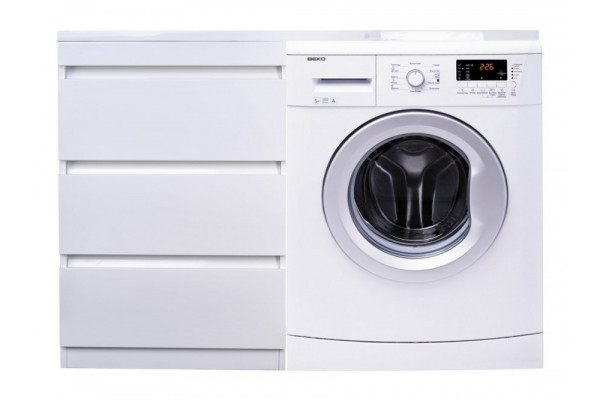 Тумба с раковиной Style Line Даллас 110 L (3 ящ.) Люкс Plus белая