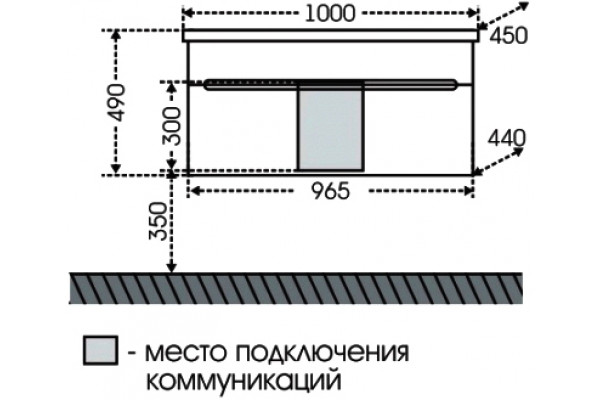 Тумба с раковиной СанТа Лондон 100 подвесная, с ящиками, с доводчиками