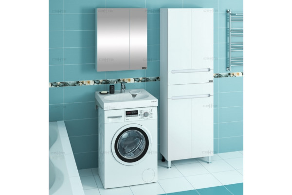 Раковина над стиральной машиной СанТа Луна 60x60 с кронштейнами, квадратная, цвет белый