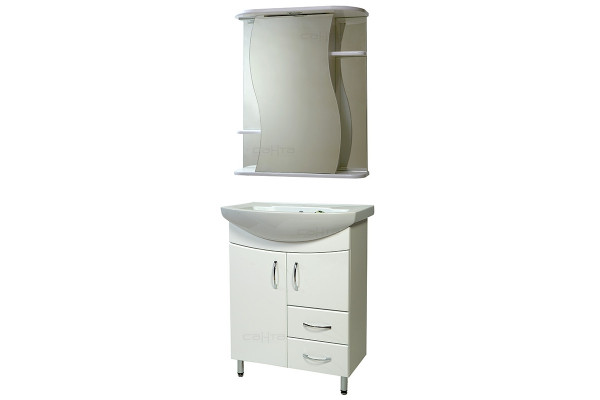 Мебель для ванной СанТа Элеганс 65 2 двери 2 ящика напольная, с подсветкой