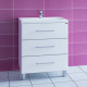 Тумба с раковиной СанТа Омега 70 напольная, 3 ящика, ручки хром