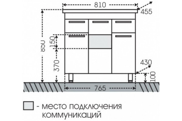 Тумба для комплекта СанТа Родос 80 напольная, глянцевая, с доводчиками