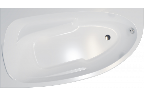 Акриловая ванна 1ACReal Мадрид R 150x95 см, угловая, с каркасом, асимметричная