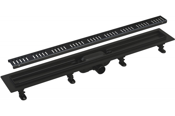 Душевой трап (лоток) AlcaPlast APZ10Black APZ10BLACK 550 с решеткой и опорами