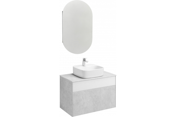 Мебель для ванной AQUATON Марбл 80 слэйт, белая матовая, раковина 1WH501709