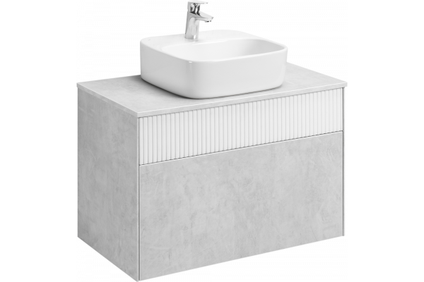 Тумба с раковиной AQUATON Марбл 80 слэйт, белая матовая, раковина 1WH501709