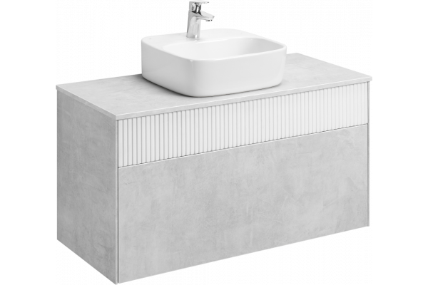 Тумба с раковиной AQUATON Марбл 100 слэйт, белая матовая, раковина 1WH501709
