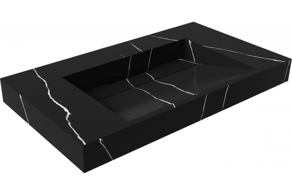 Раковина Armadi Art Flat Nero Marquina 80 с кронштейнами