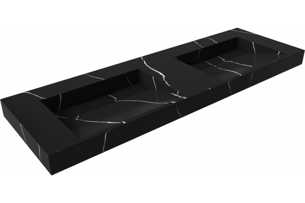 Раковина Armadi Art Flat Nero Marquina 140 с кронштейнами