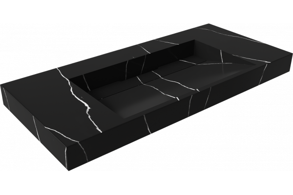 Раковина Armadi Art Flat Nero Marquina 100 с кронштейнами