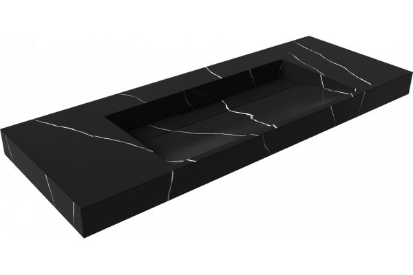 Раковина Armadi Art Flat Nero Marquina 120 с кронштейнами