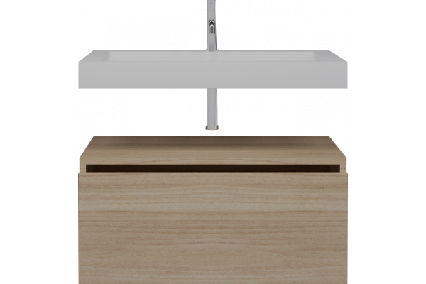 Тумба с раковиной Armadi Art Flat 80 подвесная, light oak