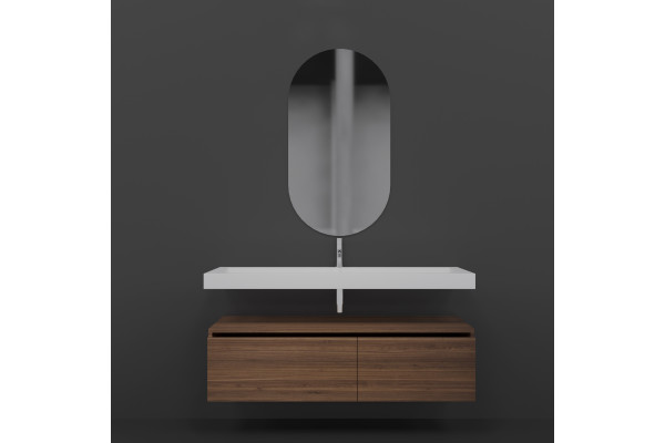 Мебель для ванной Armadi Art Flat 140 подвесная, dark oak, 2 тумбы 60 и 80