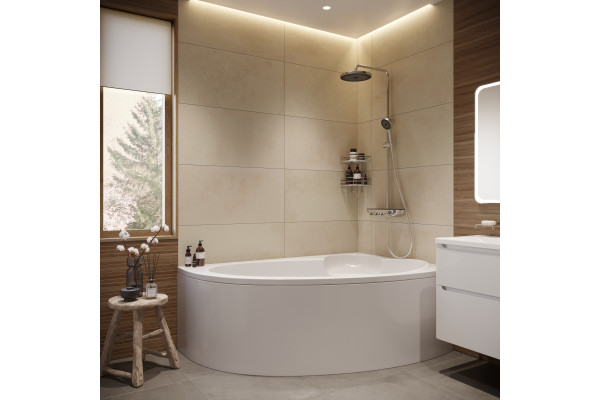 Акриловая ванна Artemis Antiphos R 170x110 см, угловая, с каркасом, асимметричная