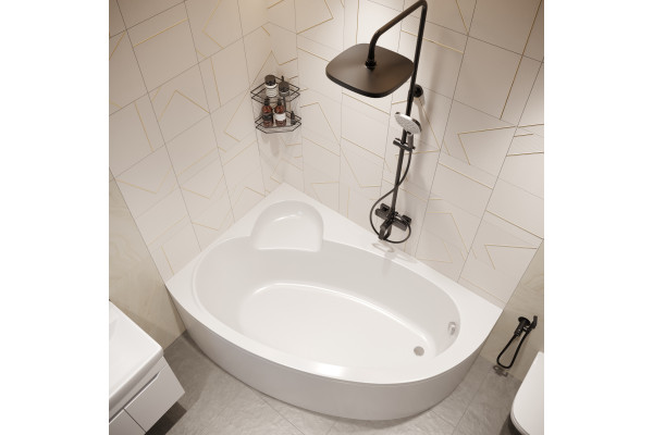 Акриловая ванна Artemis Antiphos L 170x110 см, угловая, с каркасом, асимметричная