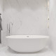 Акриловая ванна Artemis Leonia 170x85 см, отдельностоящая, овальная, с ножками, со сливом-переливом, белая матовая