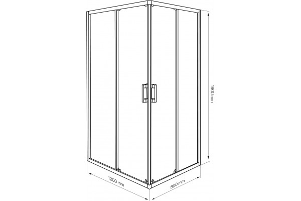 Душевой уголок Artemis Amata 120х80, профиль матовый хром
