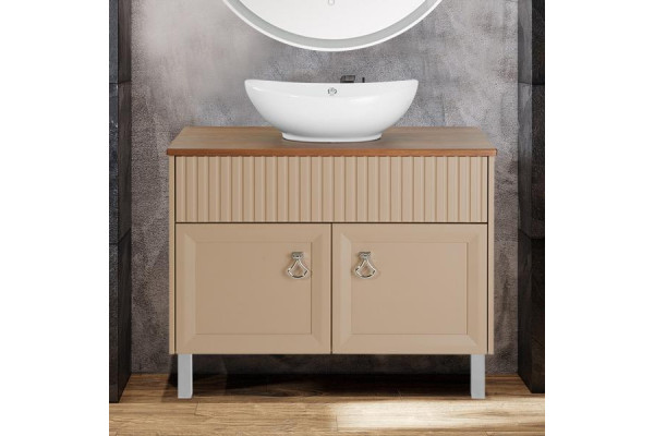 Тумба с раковиной ASB-Woodline Риола 100 капучино