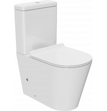 Унитаз-компакт Bauedge Bau Nimb PRO безободковый, с микролифтом, белый