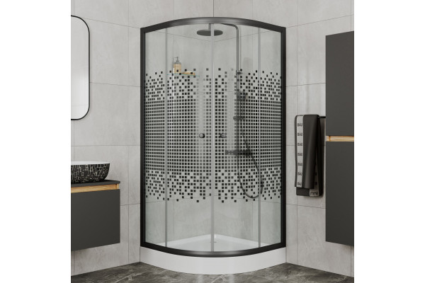 Душевой уголок Bauedge SB0005B, 90x90, с поддоном, профиль черный
