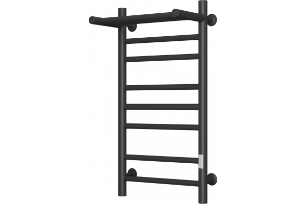 Полотенцесушитель электрический Bauedge M0025 40х80 R черный матовый, с полкой