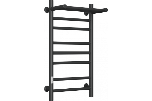 Полотенцесушитель электрический Bauedge M0026 40х80 L черный матовый, с полкой