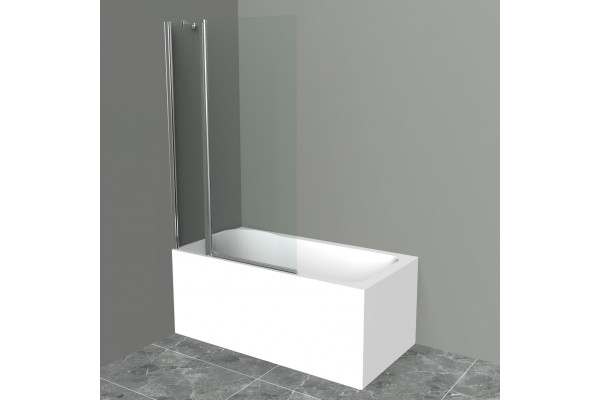 Шторка на ванну BelBagno Uno V-11-100/150-C-Cr стекло прозрачное