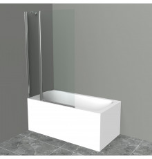 Шторка на ванну BelBagno Uno V-11-120/150-C-Cr стекло прозрачное